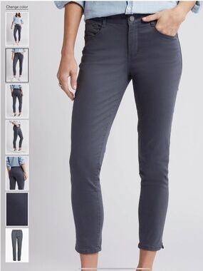 Wit & Wisdom Ab’solution High Waist Ankle Skinny Pants size 8 Shadow